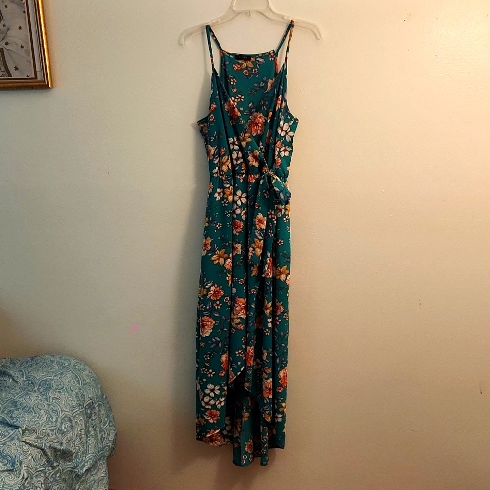 Green floral dress